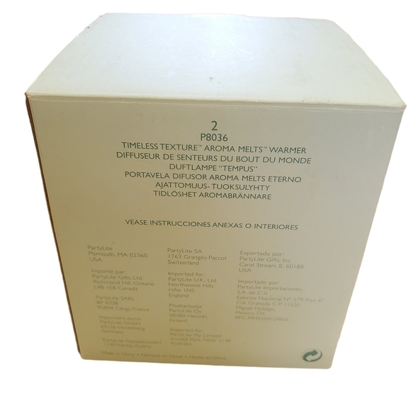 New Partylite P8036 Timeless Texture Aroma Melts Warmer wood & metal - Picture 9 of 10